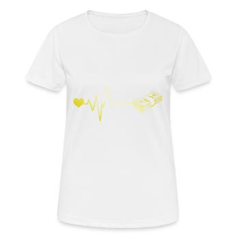 Geld Herzschlag - Frauen T-Shirt atmungsaktiv - Weiß - Vorne - AI Model Female 172 dark (172cm)