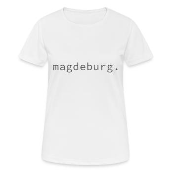 magdeburg. - Frauen T-Shirt atmungsaktiv - Weiß - Vorne - AI Model Female 172 dark (172cm)
