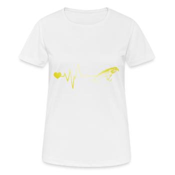 Angelhaken Puls - Frauen T-Shirt atmungsaktiv - Weiß - Vorne - AI Model Female 172 dark (172cm)