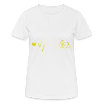 Impulsion d’or Coeur Amour - T-shirt respirant Femme - blanc - Devant - AI Model Female 172 dark (172cm)