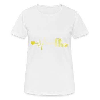 Poker jeton pouls coeur amour - T-shirt respirant Femme - blanc - Devant - AI Model Female 172 dark (172cm)