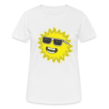 Soleil avec des lunettes de soleil - T-shirt respirant Femme - blanc - Devant - AI Model Female 172 dark (172cm)