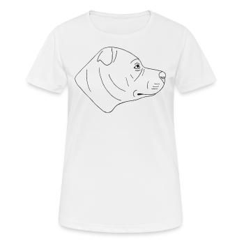 American Staffordshire Terrier - Frauen T-Shirt atmungsaktiv - Weiß - Vorne - AI Model Female 172 dark (172cm)