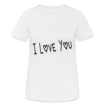 VALENTINSTAG. ICH LIEBE DICH. ICH LIEBE DICH. LIEBE. LIEBE - Frauen T-Shirt atmungsaktiv - Weiß - Vorne - AI Model Female 172 dark (172cm)