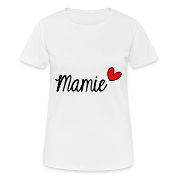 BONNE FÊTE MAMIE. SUPER MAMIE. MAMIE. FÊTE - T-shirt respirant Femme - blanc - Devant - AI Model Female 172 dark (172cm)