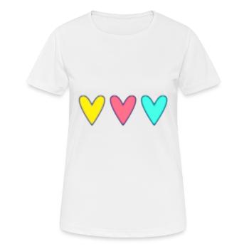 HERZ. HERZ. HEILIGER VALENTINSTAG. LIEBE. LIEBE. WEIHNACHTEN - Frauen T-Shirt atmungsaktiv - Weiß - Vorne - AI Model Female 172 dark (172cm)