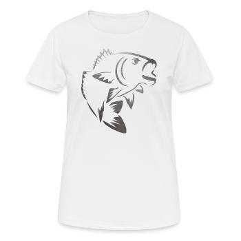 Barsch Angeln - Barsch Shirt - Frauen T-Shirt atmungsaktiv - Weiß - Vorne - AI Model Female 172 dark (172cm)