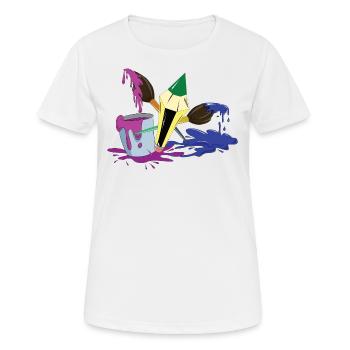 Brush Color Pen Painter Artist Gift - Women's Breathable T-Shirt - white - Front - AI Model Female 172 dark (172cm)