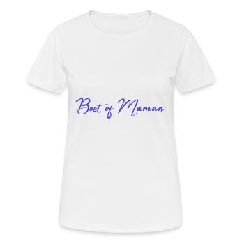 MAMAN. FÊTE DES MÈRES. BONNE FÊTE MAMAN. JE T'AIME - T-shirt respirant Femme - blanc - Devant - AI Model Female 172 dark (172cm)
