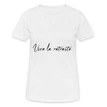 RUHESTAND. RUHESTAND. PENSIONIERT. RUHESTAND - Frauen T-Shirt atmungsaktiv - Weiß - Vorne - AI Model Female 172 dark (172cm)