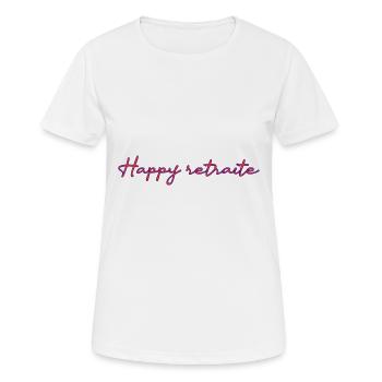 RETRAITE. RETRAITE. RETRAITEE. RETRAITE - T-shirt respirant Femme - blanc - Devant - AI Model Female 172 dark (172cm)