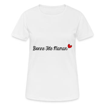 BONNE FÊTE. FÊTE DES MÈRES. FÊTE DES PÈRES. FÊTE - T-shirt respirant Femme - blanc - Devant - AI Model Female 172 dark (172cm)