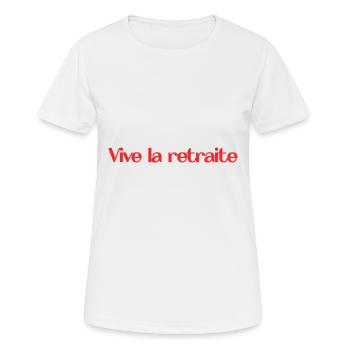 RUHESTAND. RUHESTAND. PENSIONIERT. RUHESTAND - Frauen T-Shirt atmungsaktiv - Weiß - Vorne - AI Model Female 172 dark (172cm)