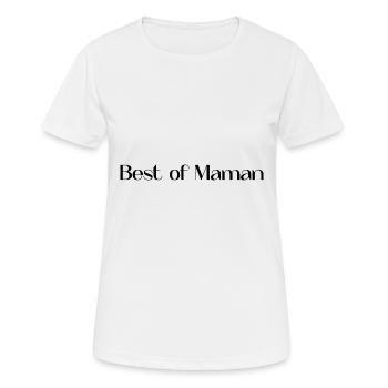 MAMAN. FÊTE DES MÈRES. BONNE FÊTE MAMAN. COEUR - T-shirt respirant Femme - blanc - Devant - AI Model Female 172 dark (172cm)