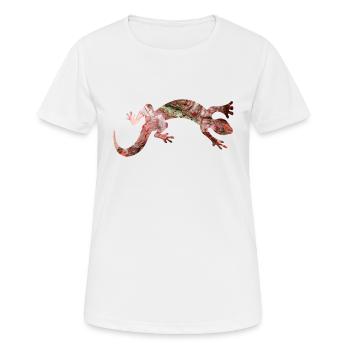 Rote Eidechse Reptil - Frauen T-Shirt atmungsaktiv - Weiß - Vorne - AI Model Female 172 dark (172cm)