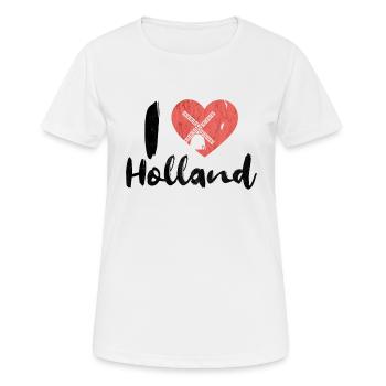 I love Holland Netherlands Windmill Windmill Windmill - Women's Breathable T-Shirt - white - Front - AI Model Female 172 dark (172cm)