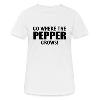 Allez là où pousse le poivre Anglizsimen Denglisch - T-shirt respirant Femme - blanc - Devant - AI Model Female 172 dark (172cm)