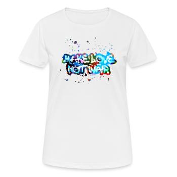faire l’amour pas la guerre, typo rose, guerre, graffiti - T-shirt respirant Femme - blanc - Devant - AI Model Female 172 dark (172cm)
