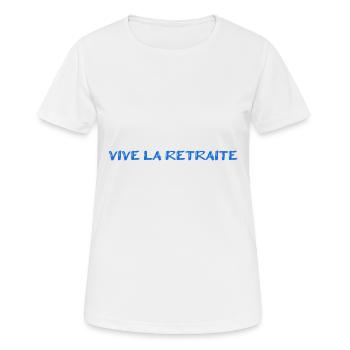 RUHESTAND. RUHESTAND. PENSIONIERT. RUHESTAND - Frauen T-Shirt atmungsaktiv - Weiß - Vorne - AI Model Female 172 dark (172cm)