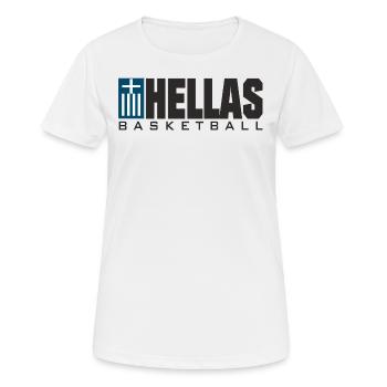 HELLAS Basketball - Frauen T-Shirt atmungsaktiv - Weiß - Vorne - AI Model Female 172 dark (172cm)