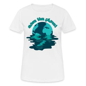 Sauvez la Terre - Stop au réchauffement climatique de la Terre - T-shirt respirant Femme - blanc - Devant - AI Model Female 172 dark (172cm)