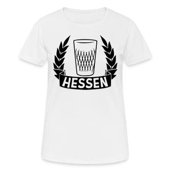 Hessen Lorbeerkranz - Frauen T-Shirt atmungsaktiv - Weiß - Vorne - AI Model Female 172 dark (172cm)