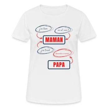 Humour maman débordée drôle cadeau maman original - T-shirt respirant Femme - blanc - Devant - AI Model Female 172 dark (172cm)