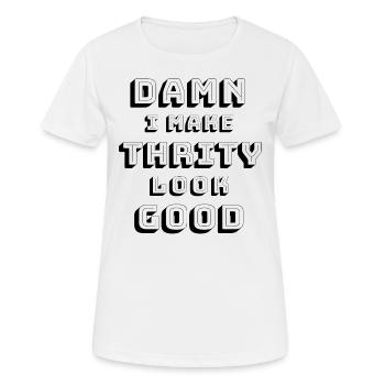 30e anniversaire - T-shirt respirant Femme - blanc - Devant - AI Model Female 172 dark (172cm)