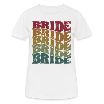Retro Bride Matching Mariage Couple Fiançailles - T-shirt respirant Femme - blanc - Devant - AI Model Female 172 dark (172cm)