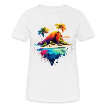 Belle illustration de l’île | Île des mers du Sud - T-shirt respirant Femme - blanc - Devant - AI Model Female 172 dark (172cm)