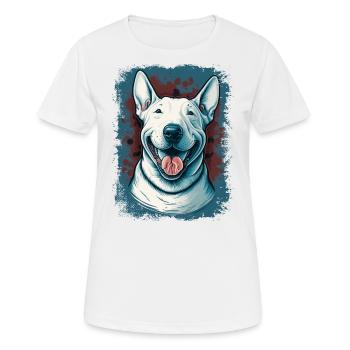 Joyeux Bull Terrier - T-shirt respirant Femme - blanc - Devant - AI Model Female 172 dark (172cm)