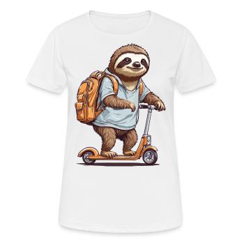 Premier jour d’inscription d’un élève paresseux - T-shirt respirant Femme - blanc - Devant - AI Model Female 172 dark (172cm)