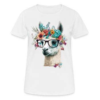 Cooles Lama - Frauen T-Shirt atmungsaktiv - Weiß - Vorne - AI Model Female 172 dark (172cm)