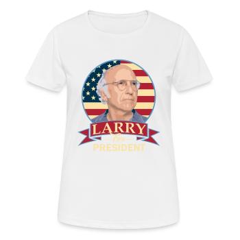 Larry pour le président - T-shirt respirant Femme - blanc - Devant - AI Model Female 172 dark (172cm)