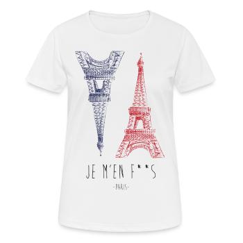 Je m'en F**s (I don't give a f*ck) - Frauen T-Shirt atmungsaktiv - Weiß - Vorne - AI Model Female 172 dark (172cm)