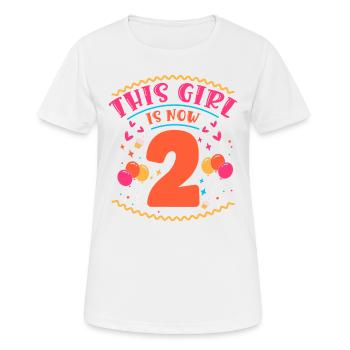 Cette fille a maintenant 2 | Thème Cupcake - T-shirt respirant Femme - blanc - Devant - AI Model Female 172 dark (172cm)