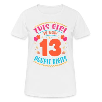 Cette fille a maintenant 13 | Thème Cupcake - T-shirt respirant Femme - blanc - Devant - AI Model Female 172 dark (172cm)