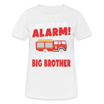 Appuyez sur l’alarme, je vais être un frère | - T-shirt respirant Femme - blanc - Devant - AI Model Female 172 dark (172cm)