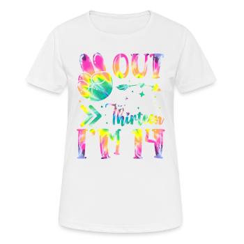 Frieden Aus Dreizehn Ich Bin 14 | Krawatte Färben - Frauen T-Shirt atmungsaktiv - Weiß - Vorne - AI Model Female 172 dark (172cm)