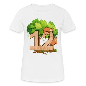 12e anniversaire | | d’anniversaire de paresseux Paresse - T-shirt respirant Femme - blanc - Devant - AI Model Female 172 dark (172cm)