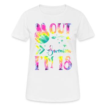 Peace Out Seventeen I'm 18 | Tie Dye Themed - Women's Breathable T-Shirt - white - Front - AI Model Female 172 dark (172cm)