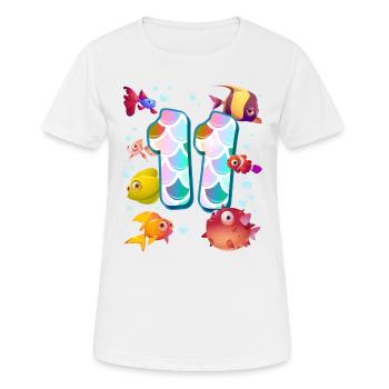 11th birthday | Rainbow Fish Birthday | - Women's Breathable T-Shirt - white - Front - AI Model Female 172 dark (172cm)
