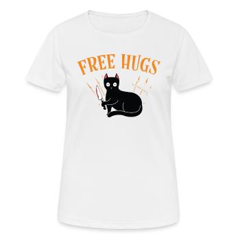 Free Hugs, Creepy Horror Cat With - Women's Breathable T-Shirt - white - Front - AI Model Female 172 dark (172cm)