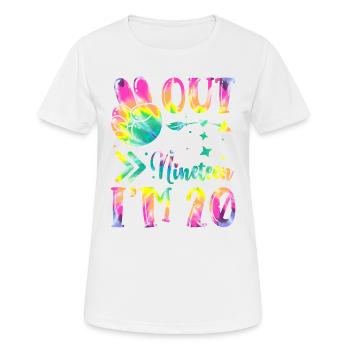 Peace Out Nineteen I'm 20 | Tie Dye Themed - Women's Breathable T-Shirt - white - Front - AI Model Female 172 dark (172cm)