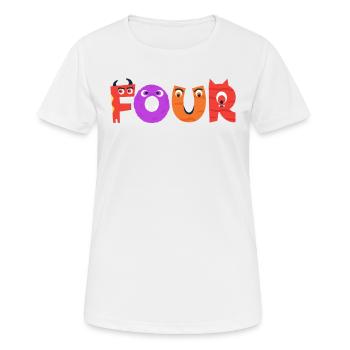Vier Jahre Alt | Monster Geburtstag | Monster - Frauen T-Shirt atmungsaktiv - Weiß - Vorne - AI Model Female 172 dark (172cm)