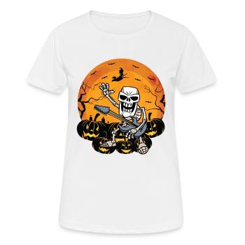 Gespenstischer Rockband-gitarrist - Frauen T-Shirt atmungsaktiv - Weiß - Vorne - AI Model Female 172 dark (172cm)