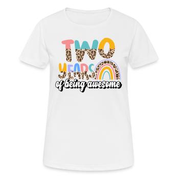 Zwei Jahre Awesome Animal Skin Pattern Geburtstag - Frauen T-Shirt atmungsaktiv - Weiß - Vorne - AI Model Female 172 dark (172cm)