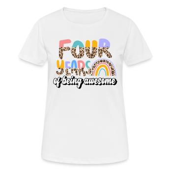 Four Years Awesome Animal Skin Pattern Birthday - Women's Breathable T-Shirt - white - Front - AI Model Female 172 dark (172cm)