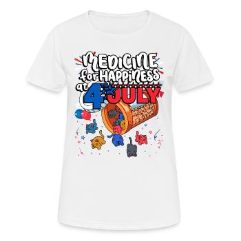 Medizin Zum Glücklichsein Am 4. Juli - Clowder Of - Frauen T-Shirt atmungsaktiv - Weiß - Vorne - AI Model Female 172 dark (172cm)