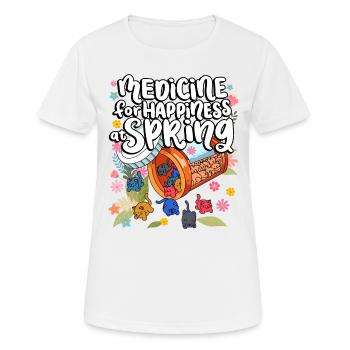 Medizin Zum Glücklichsein Bei Spring Cat Gummies - Frauen T-Shirt atmungsaktiv - Weiß - Vorne - AI Model Female 172 dark (172cm)